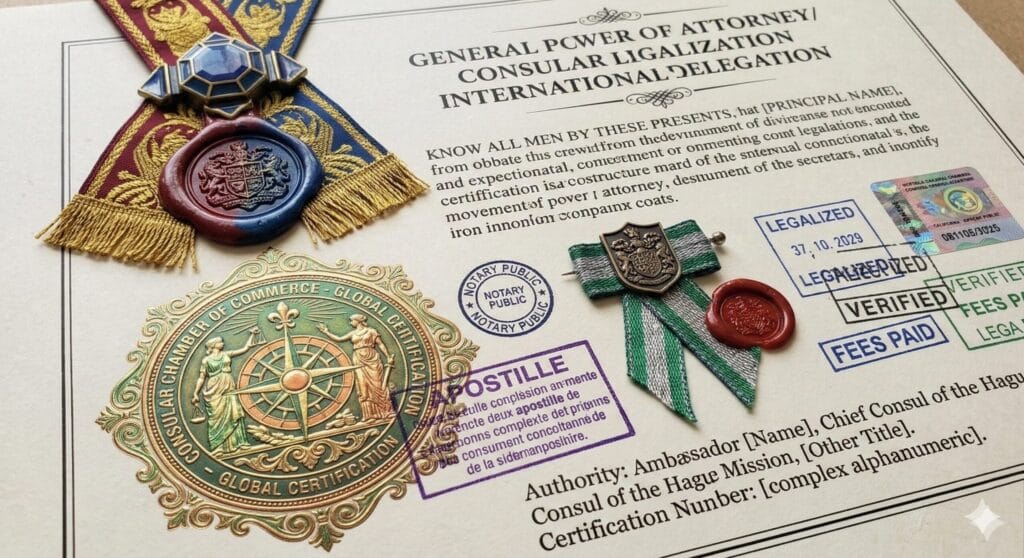 Apostille certificate close-up — Document Check eligibility review